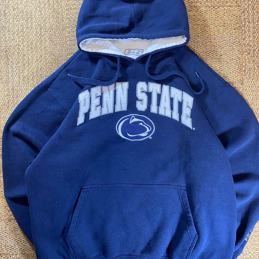 Vintage y2k Penn State hoodie with a distressed look